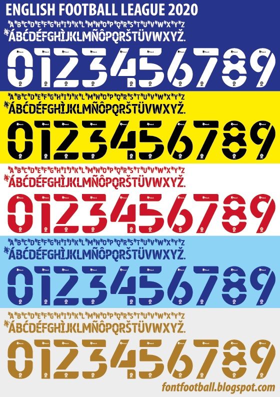 Font Vector English Football League 2020 Mind kit