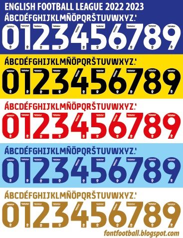 Font Vector English Football League EFL 2022 2023 Shirt