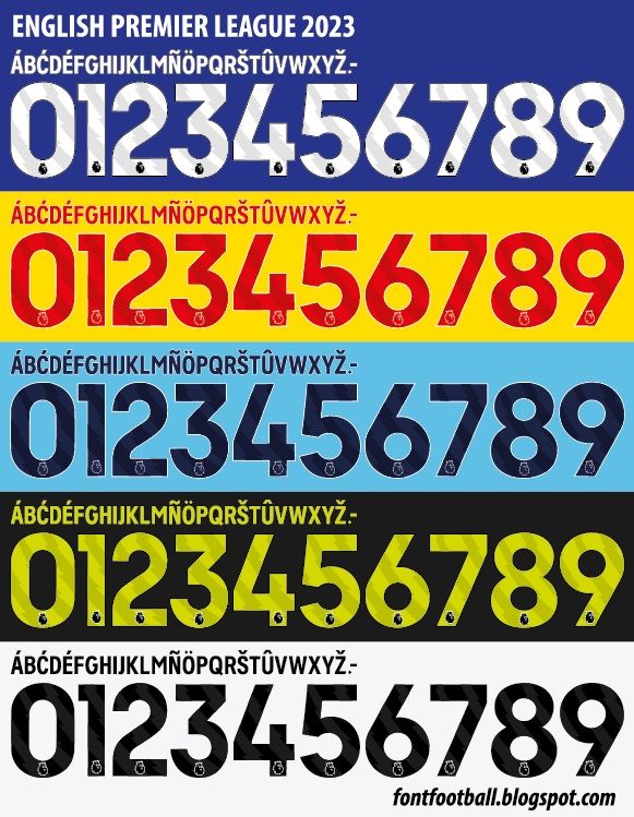 Font Vector English Premier League 2023 kit