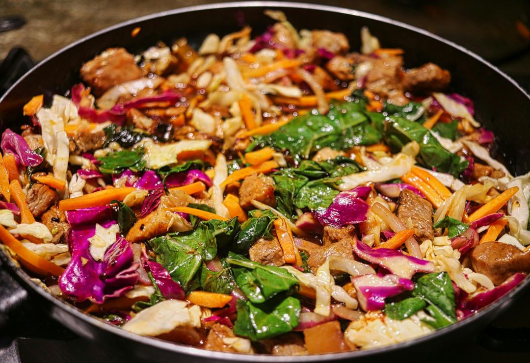 salade d'epinard au chou & poulet 