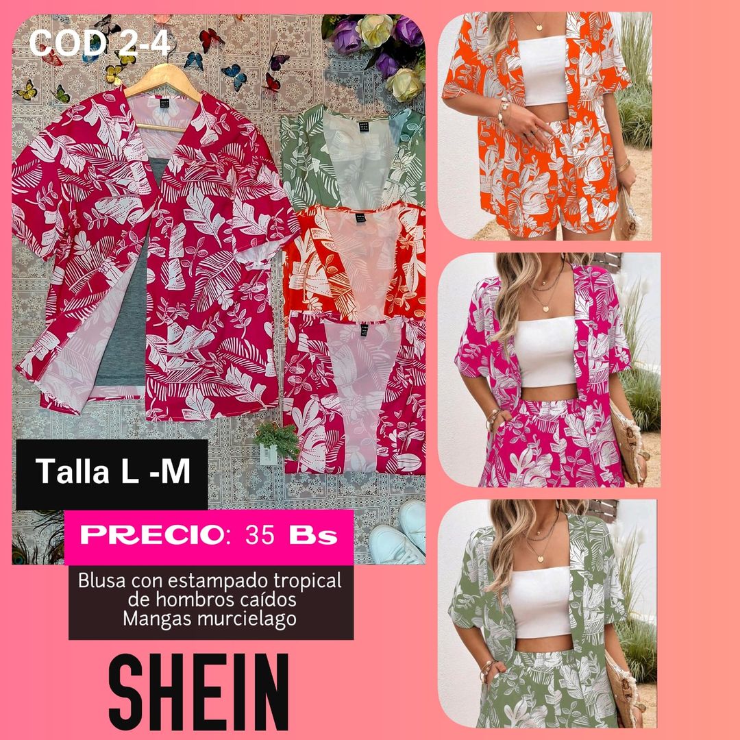 BLUSA CON ESTAMPADO TROPICAL