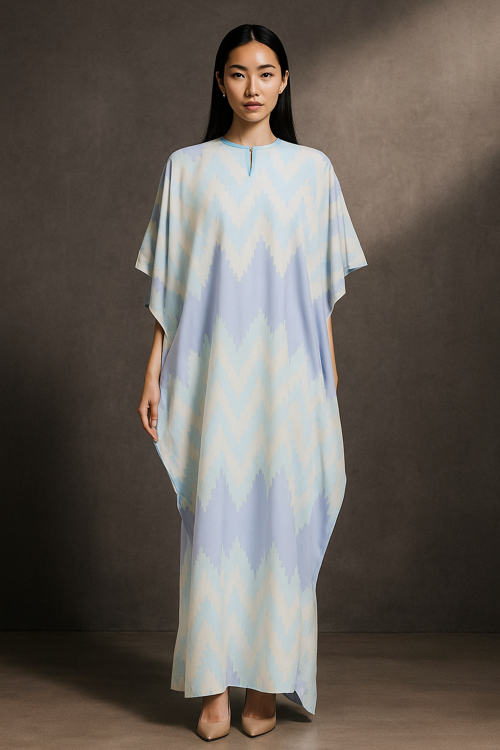 KAFTAN ZIGZAG SHORT SLEEVE  : BLUE