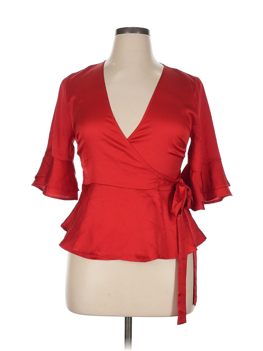 Blusa satinada cruzada