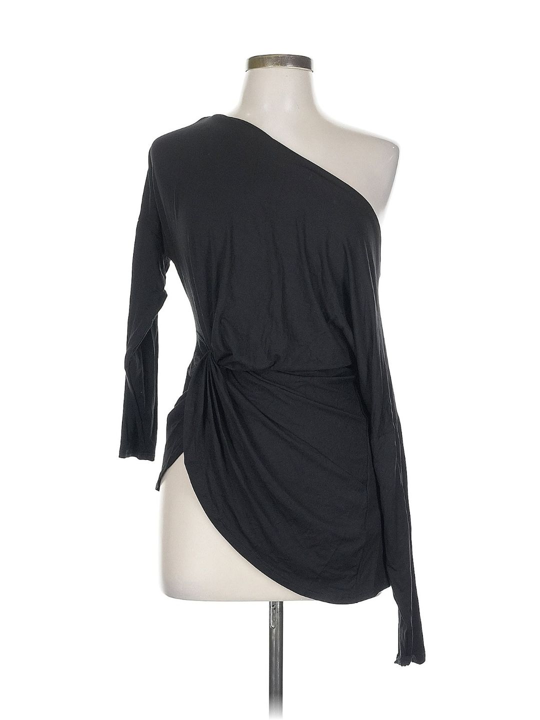 Blusa Negra Asimétrica con Nudo