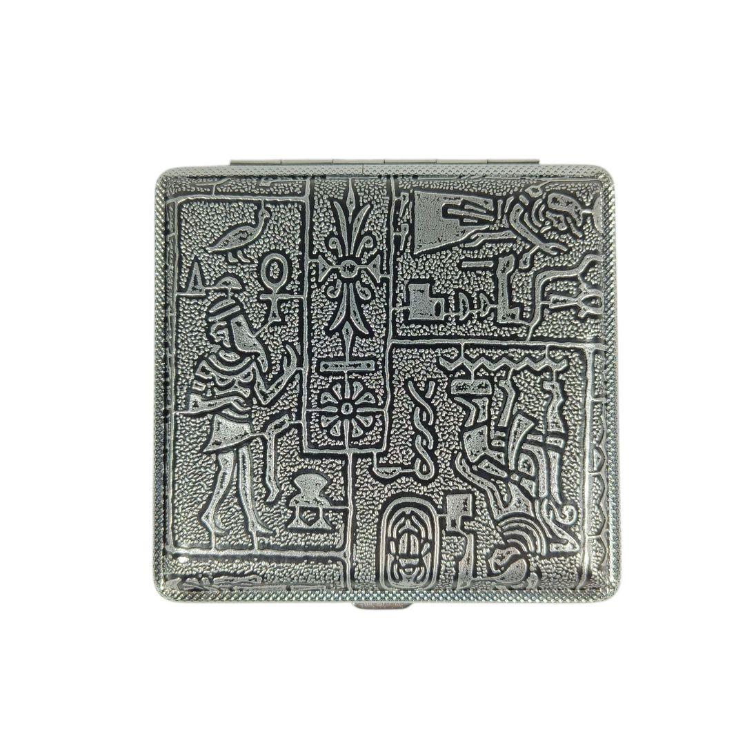 Ophone Kotak Rokok Elegan Silver Bermotif