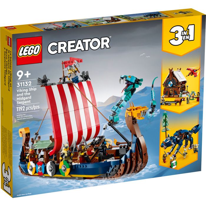 Lego Creator Viking Ship and the Midgard Serpent Set 31132