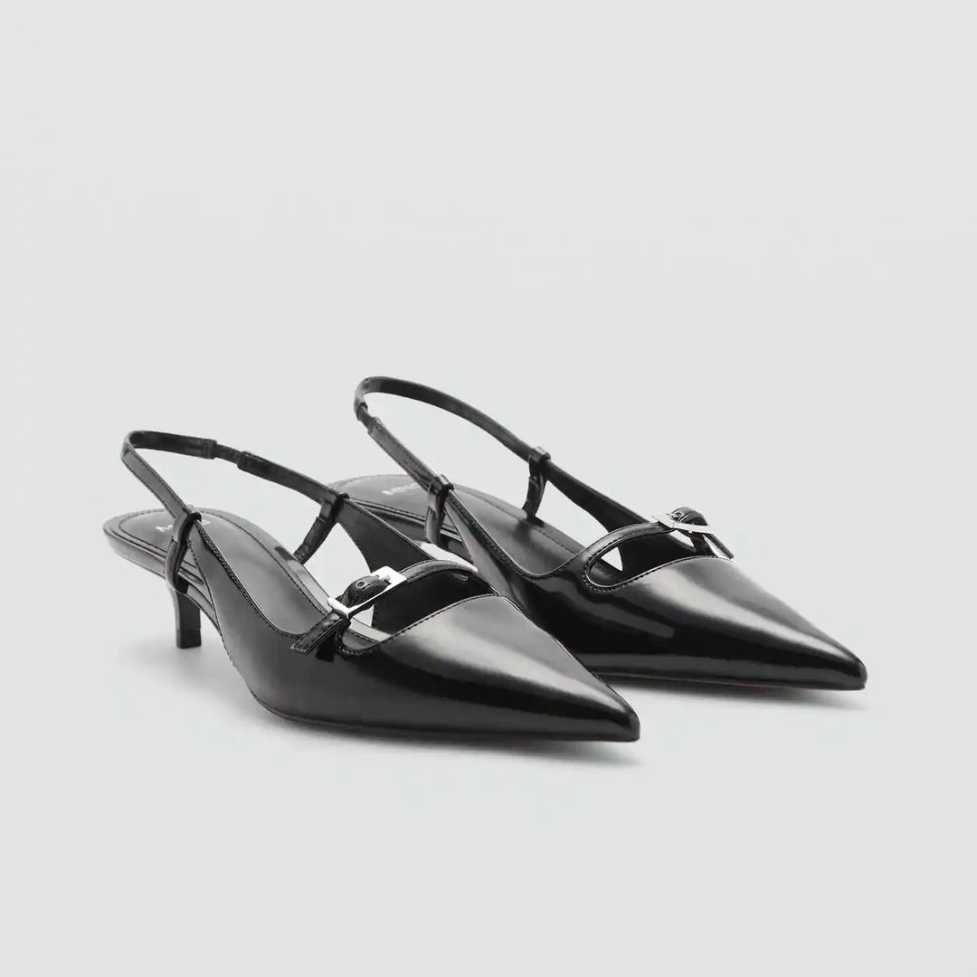 CHAUSSURES À TALONS SLINGBACK AVEC BOUCLE (noir) 
