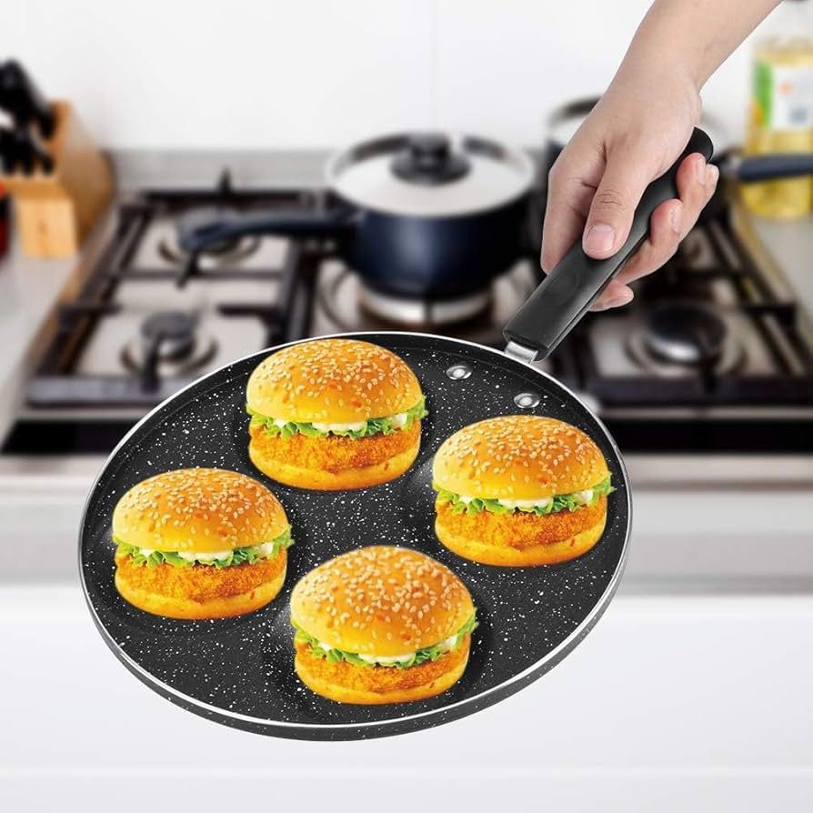 Convenient & Efficient 4 Round Hole Frying Pan