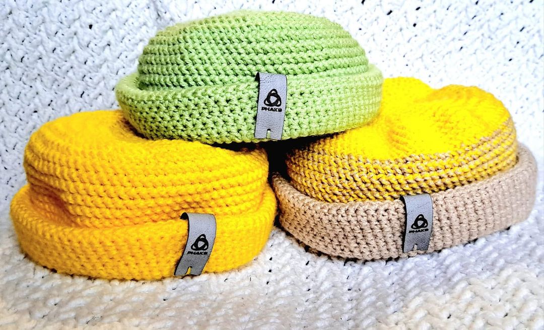 Yellow Crochet beanie docker by PHAKS