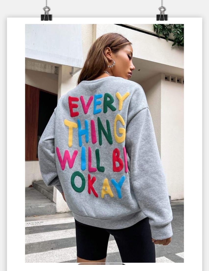 Gray slogan top