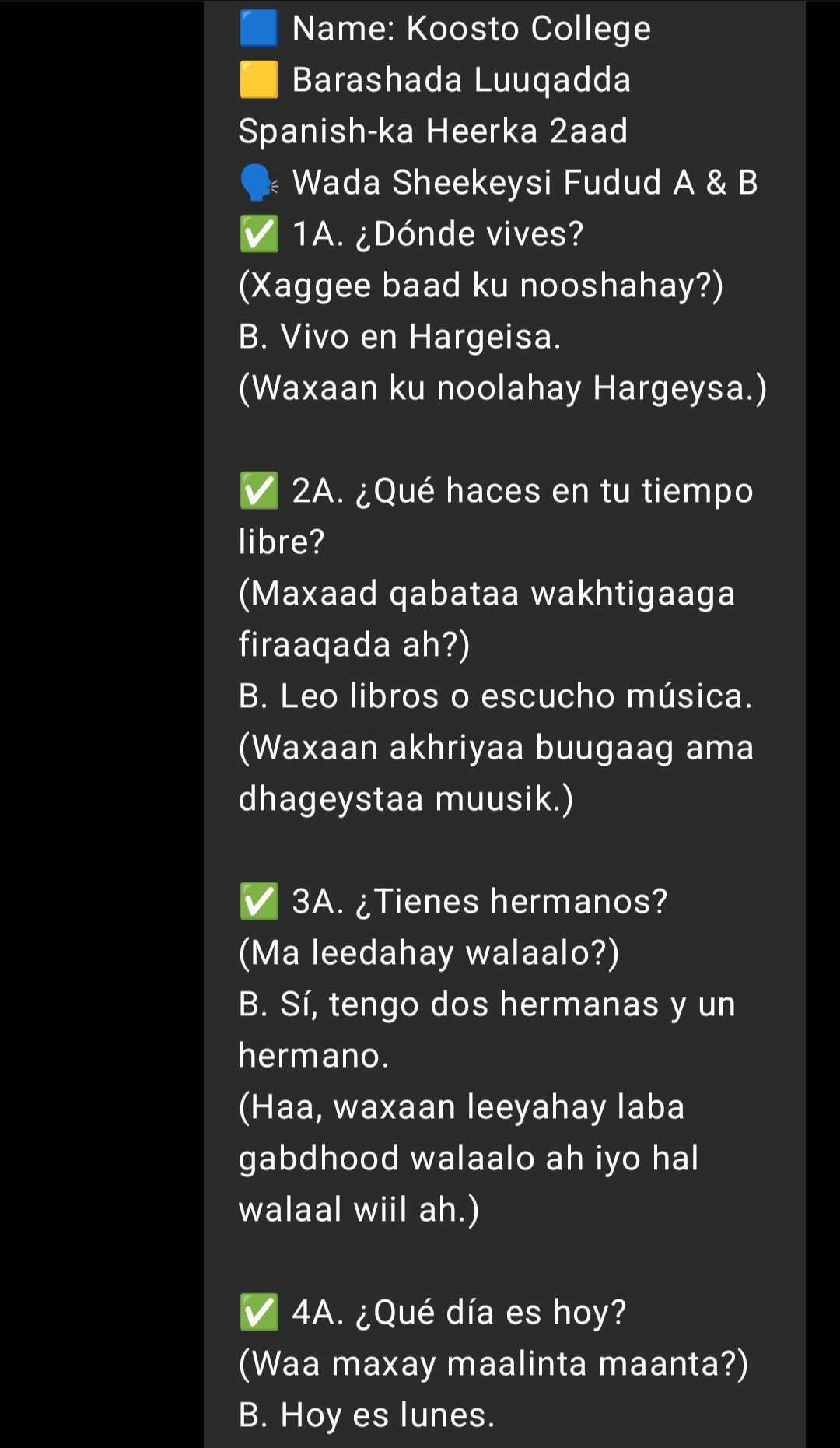 Barashada luuqada Spanishka Heerka 2 aad