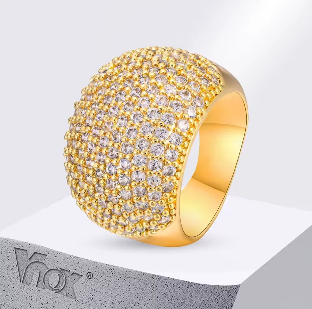 Bague Vnox oversize en Zircone Cubique – Bijou de luxe scintillant pour femmes
