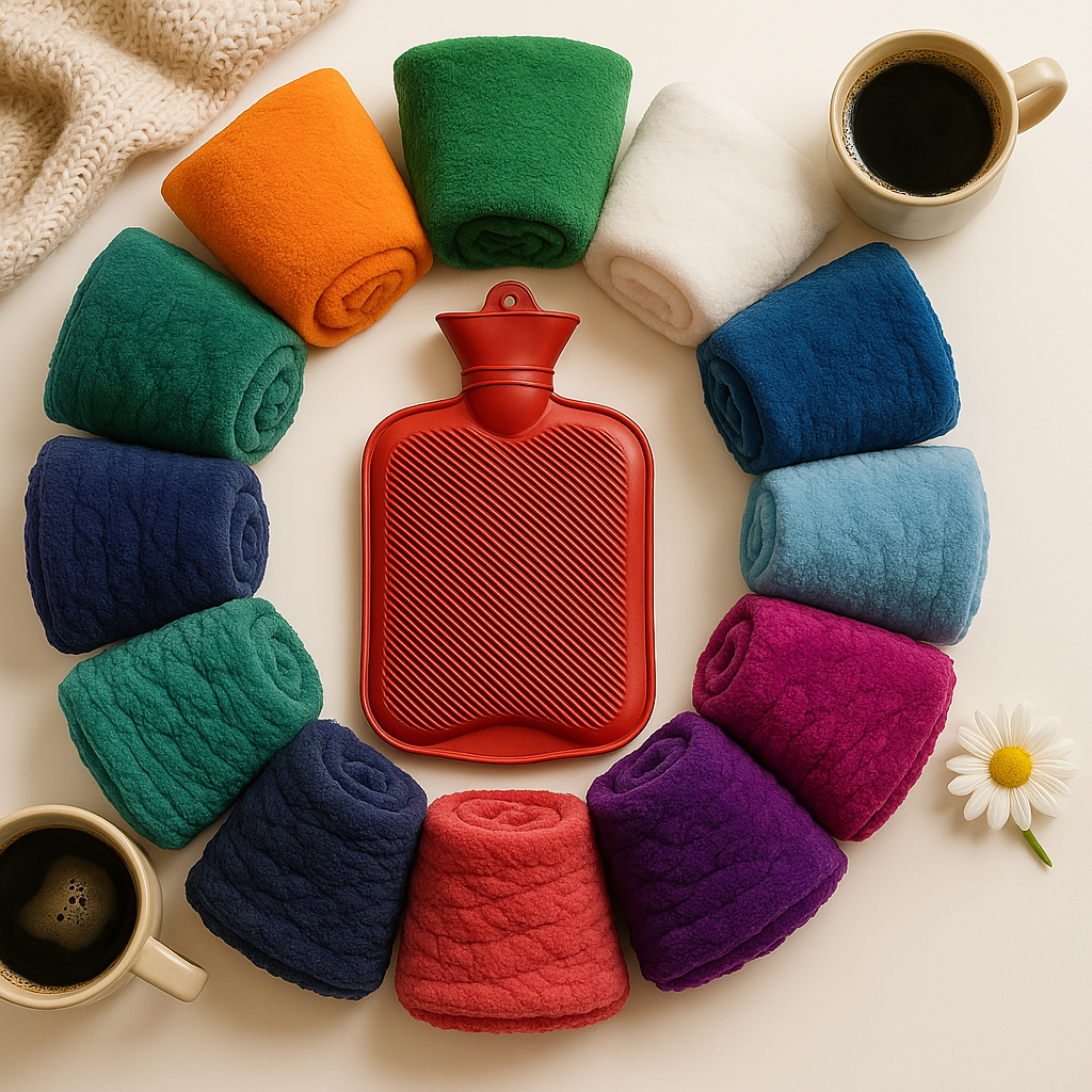 Premium Hot Water Bottle with Fleece Cover