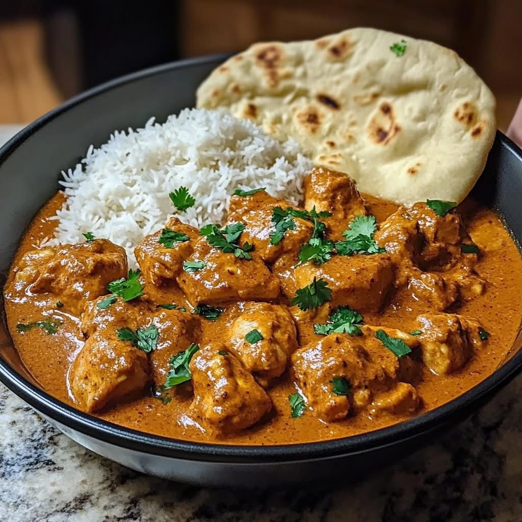 Butter chicken basmati rice & naan 500g