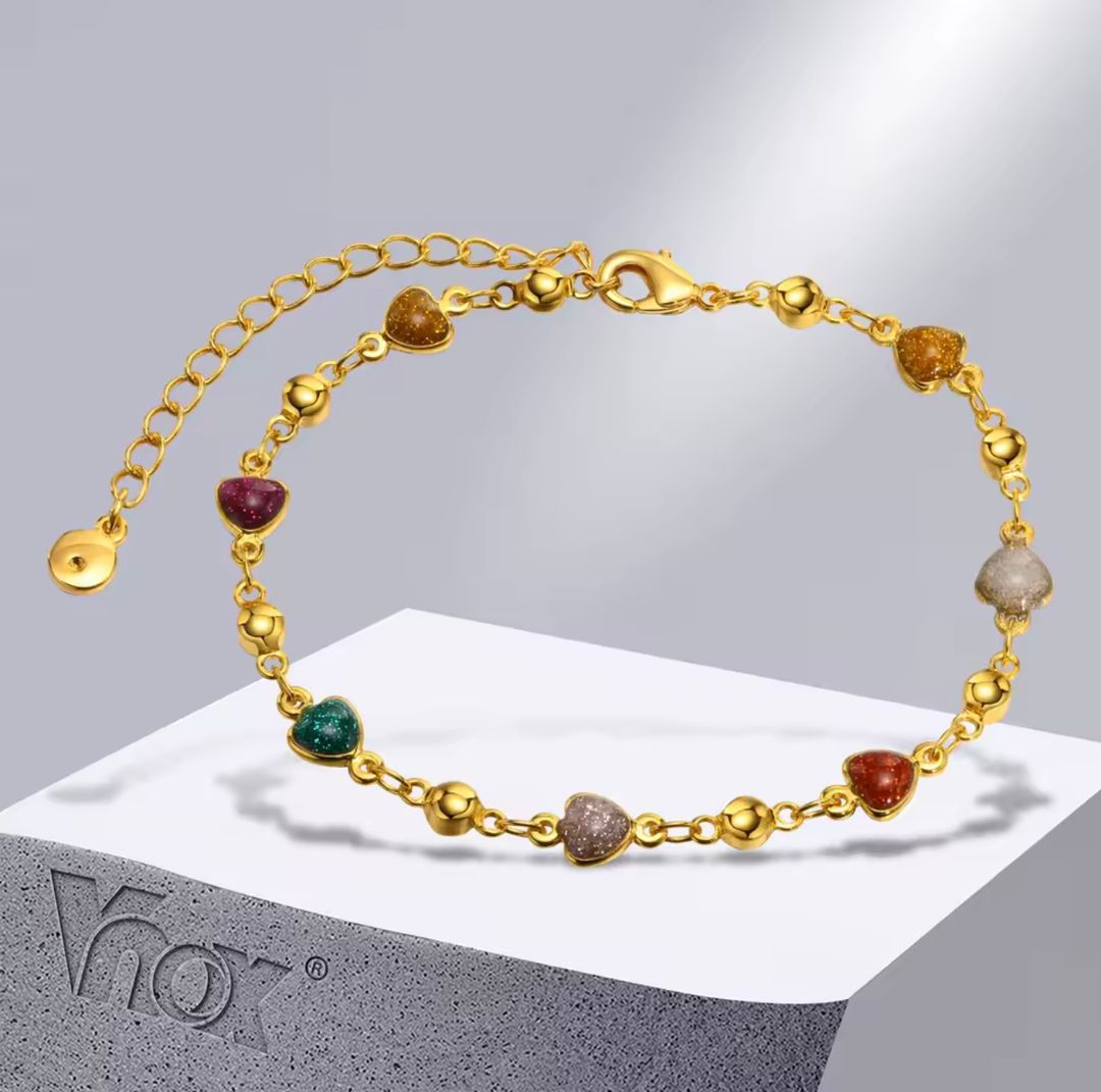 Bracelet Vnox Vintage en pierre CZ – Chaîne à maillons couleur or pour femmes