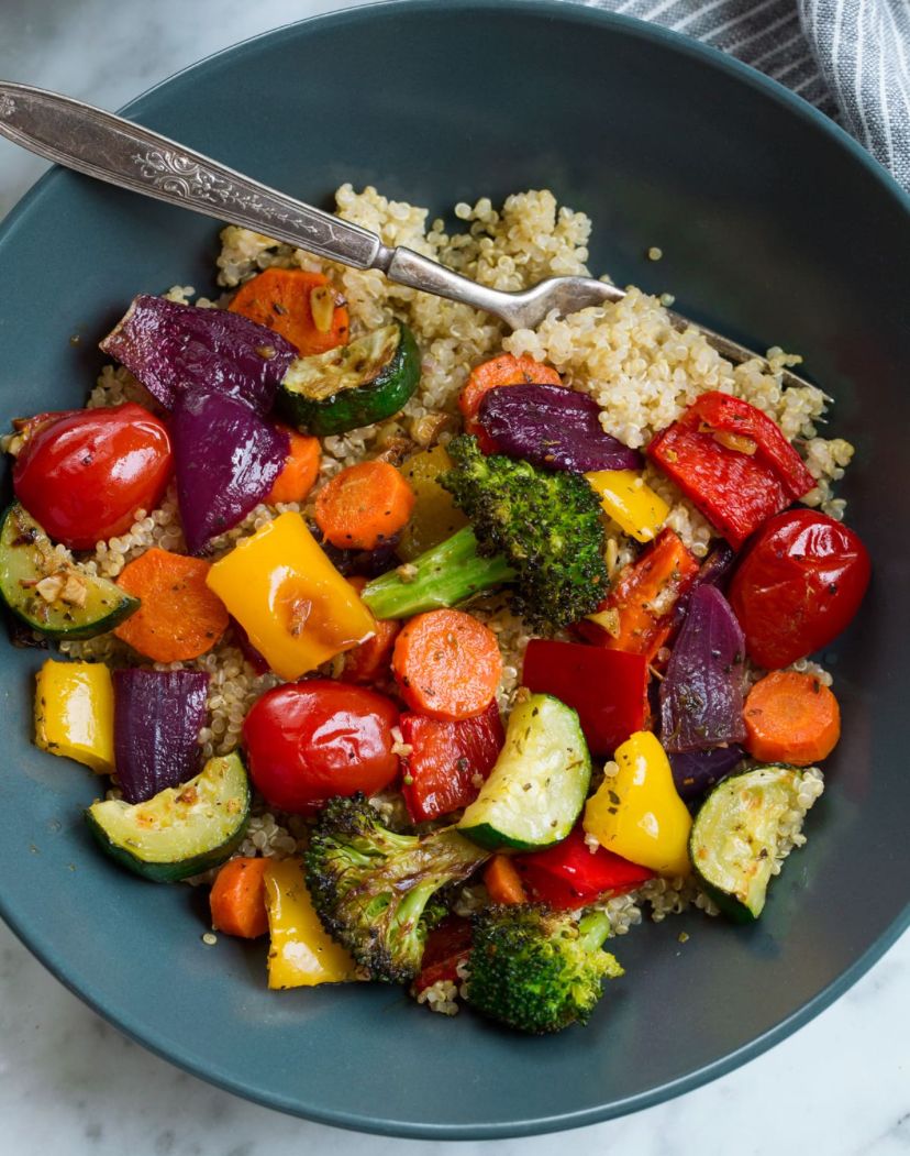 Roasted veggies with balsamic dressing 