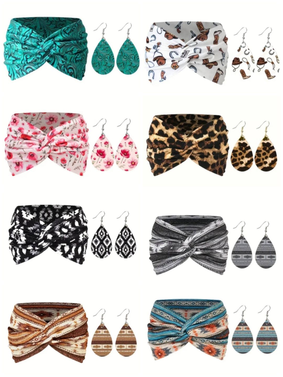 Ladies 1x Earrings + 1x Headband