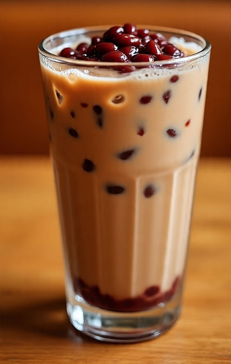 Iced Milk Tea with Red Bean 500ml