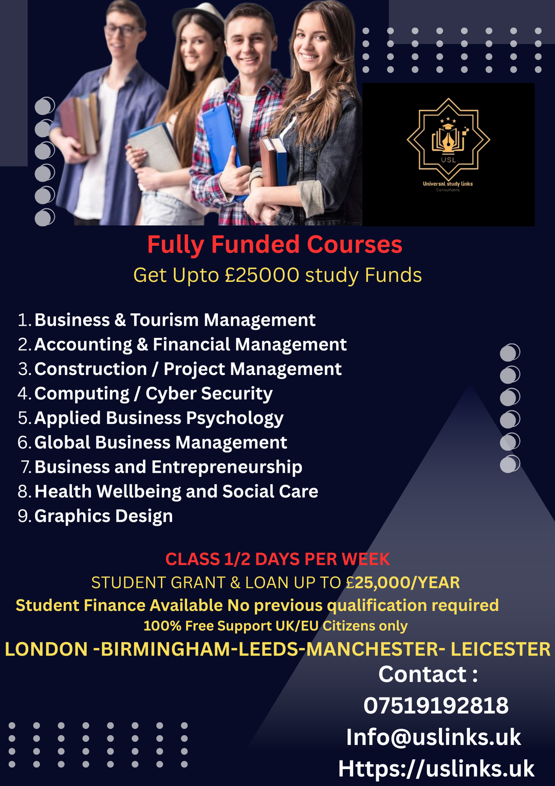 Study funds and Loan upto 26k per year 