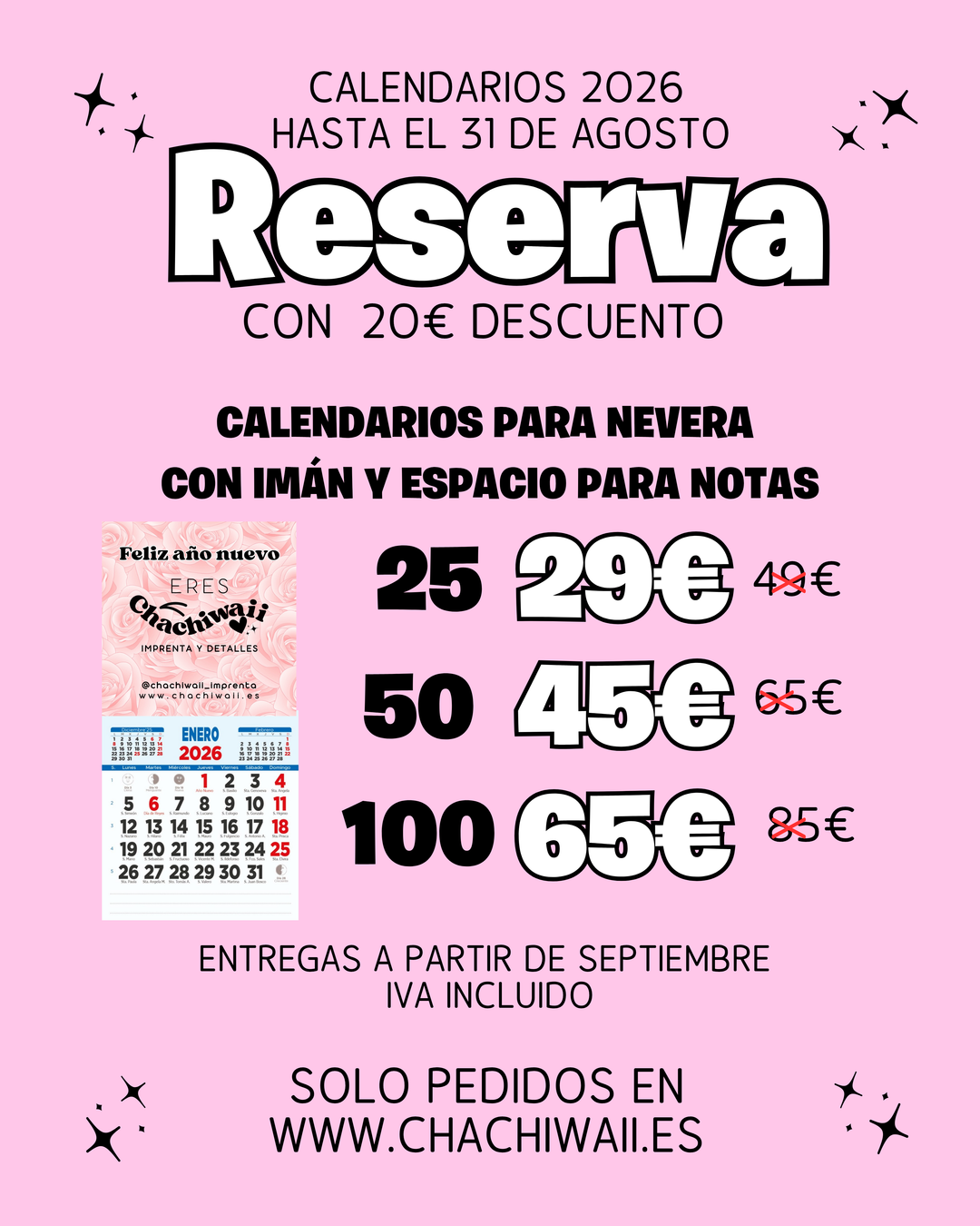 Calendarios 2026 con imán 