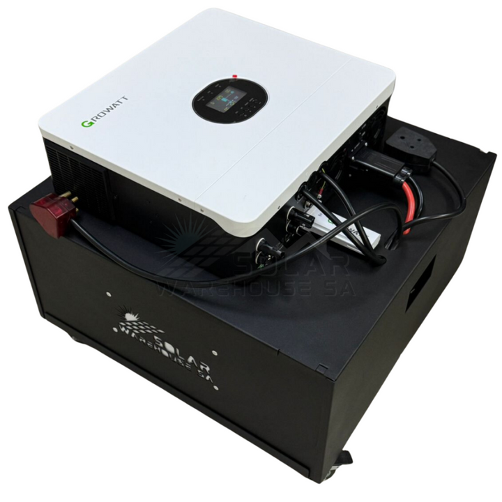 6000W GROWATT SOLAR READY HYBRID INVERTER TROLLEY 5.12 KWH DYNESS LITHIUM BATTERY+WIFI