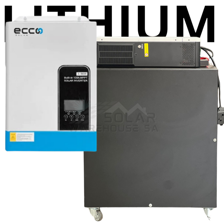 11000VA / 11000W SOLAR READY HYBRID INVERTER TROLLEY 2X 5.12 KWH LITHIUM BATTERIES