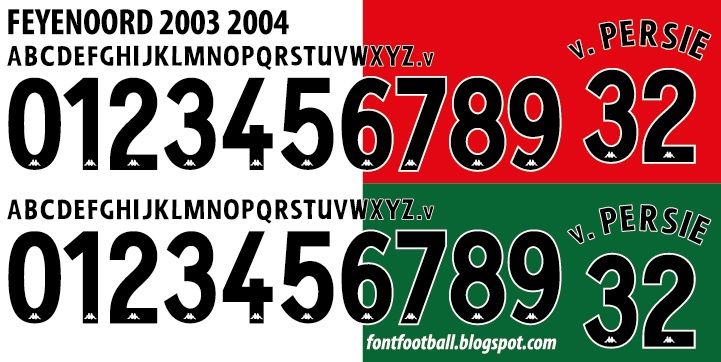 Font Vector Feyenoord 2003 2004 kit