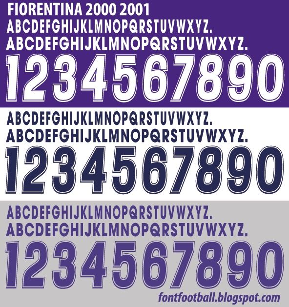 Font Vector Fiorentina 2000 2001 kit