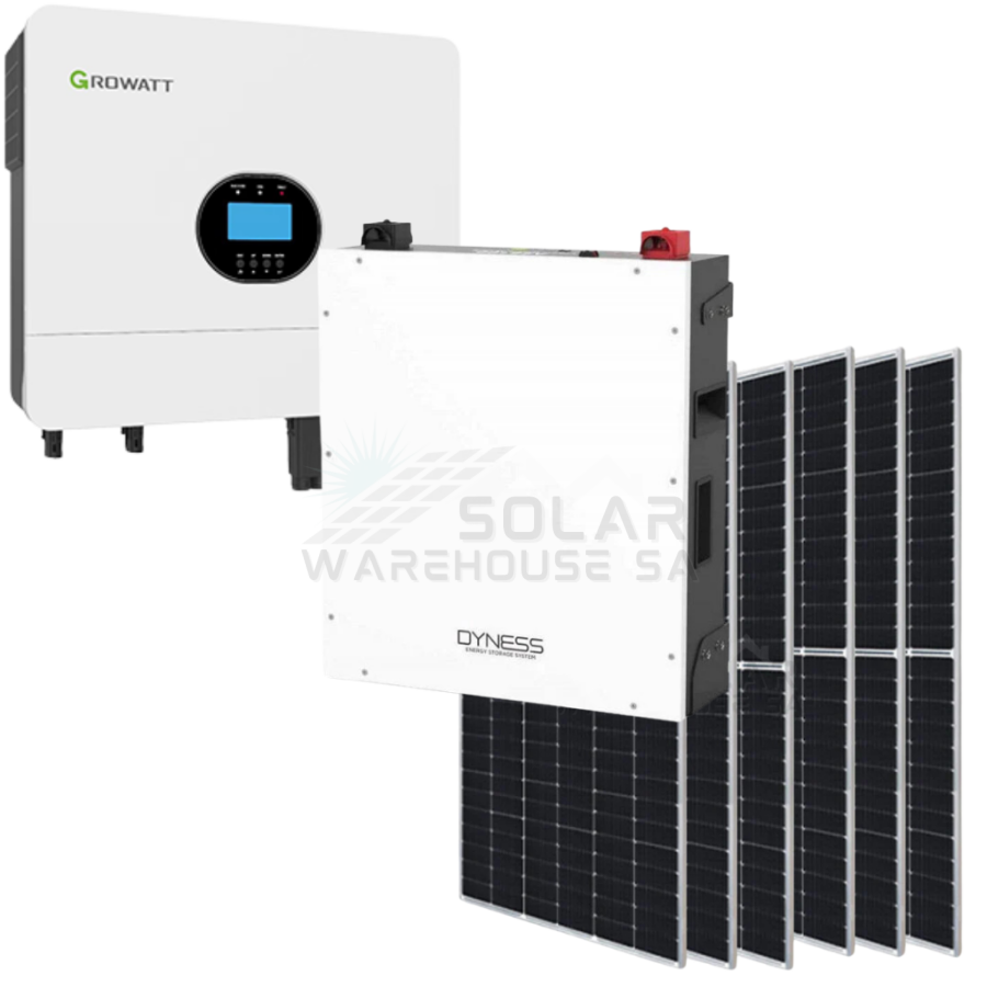 6KW MPPT Growatt Dyness 5.12 Lithium Battery Combo Backup Power Kit 6x Solar 460w Solar Panels Mono