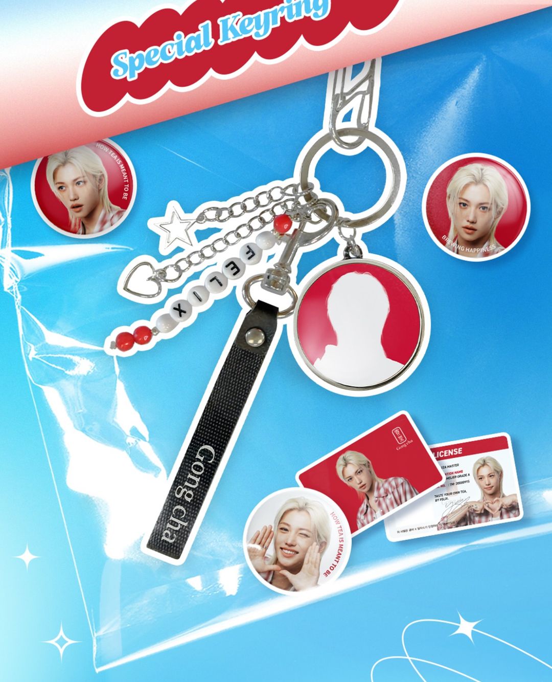 Stray Kids Felix Gong Cha Keyring + Cupsleeve