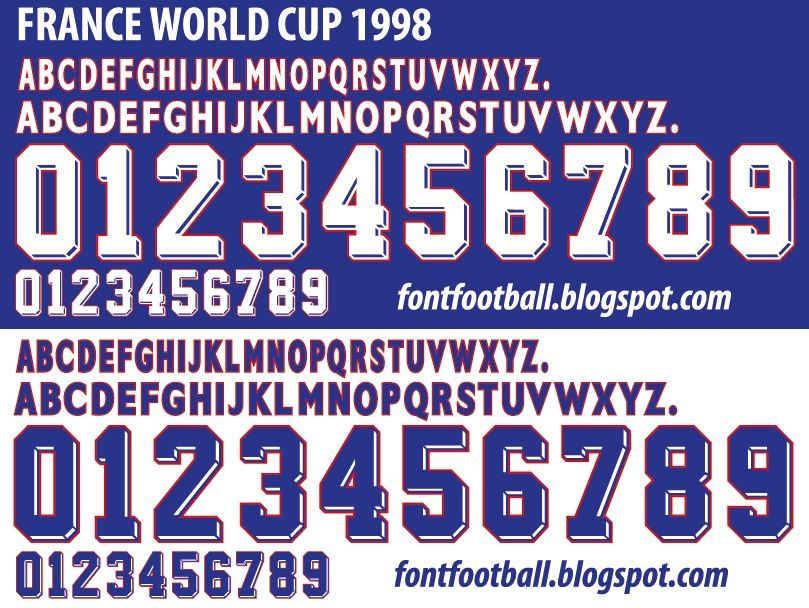 Font Vector France World Cup 1998 kit