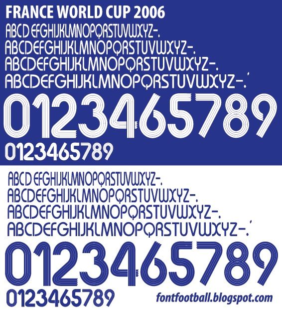 Font Vector France World Cup 2006 kit