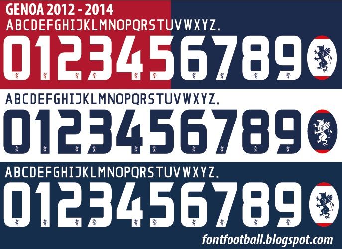 Font Vector Genoa FC 2012 2013 2014 kit