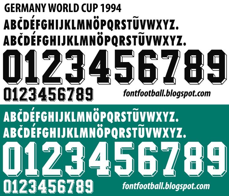 Font Vector Germany World Cup 1994 Kit
