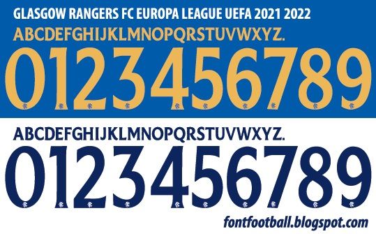 Font Vector Glasgow Rangers 2021 2022 kit