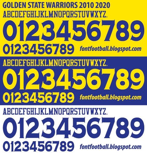 Font Vector Golden State Warriors NBA 2010 2011 2012 2013 2014 2015 2016 2017 2018 2019 2020 kit