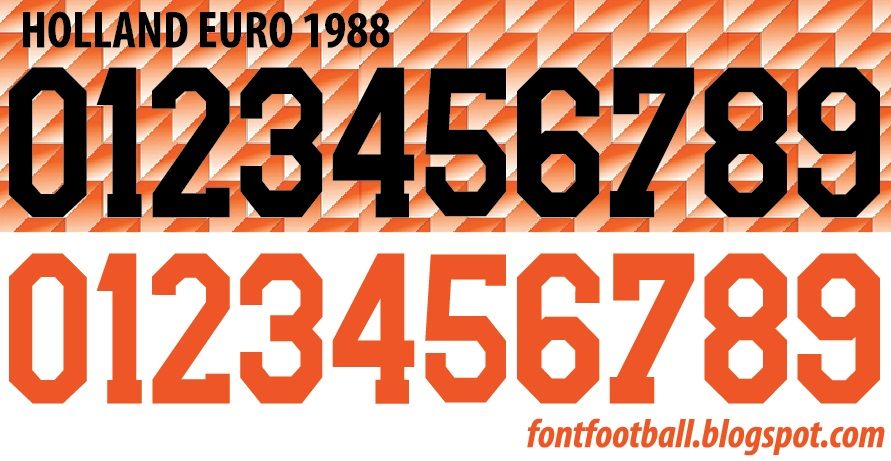 Font Vector Holland Euro 1988 kit
