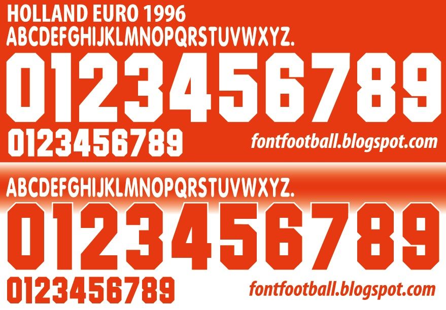 Font Vector Holland Euro 1996 kit
