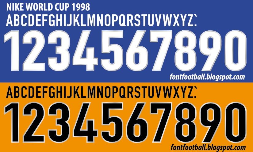 Font Vector Holland World Cup 1998 kit