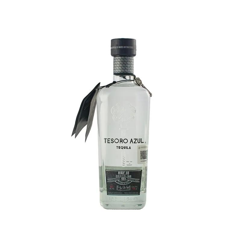 Tequila 100% Añejo Cristalino Tesoro Azul 750.0 mL