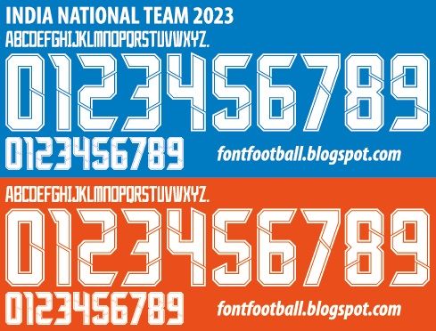 Font Vector India National Team 2023 kit