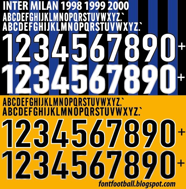 Font Vector Inter Milan 1998 1999 2000 kit
