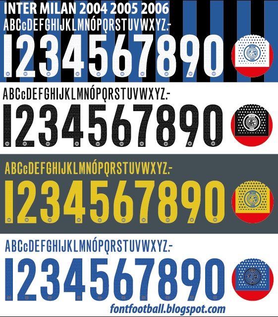 Font Vector Inter Milan 2004 2005 2006 kit