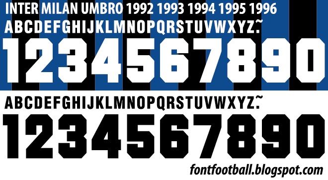 Font Vector Inter Milan Umbro 1992 1993 1994 1995 kit