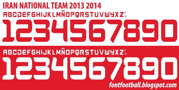 Font Vector Iran National Team 2013 2014 kit