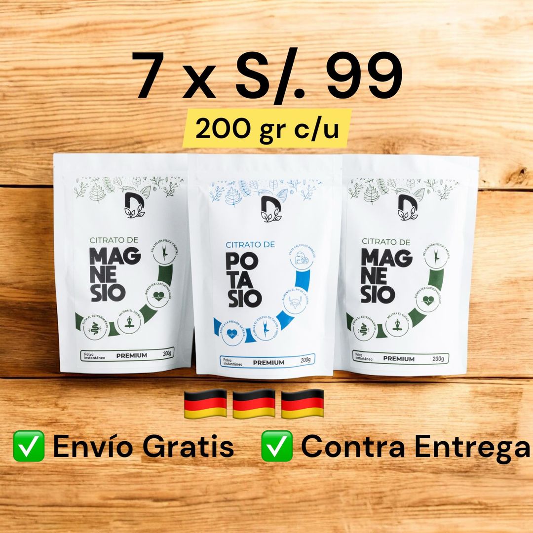 Pack 7 Citrato de Magnesio 200 gramos c/u