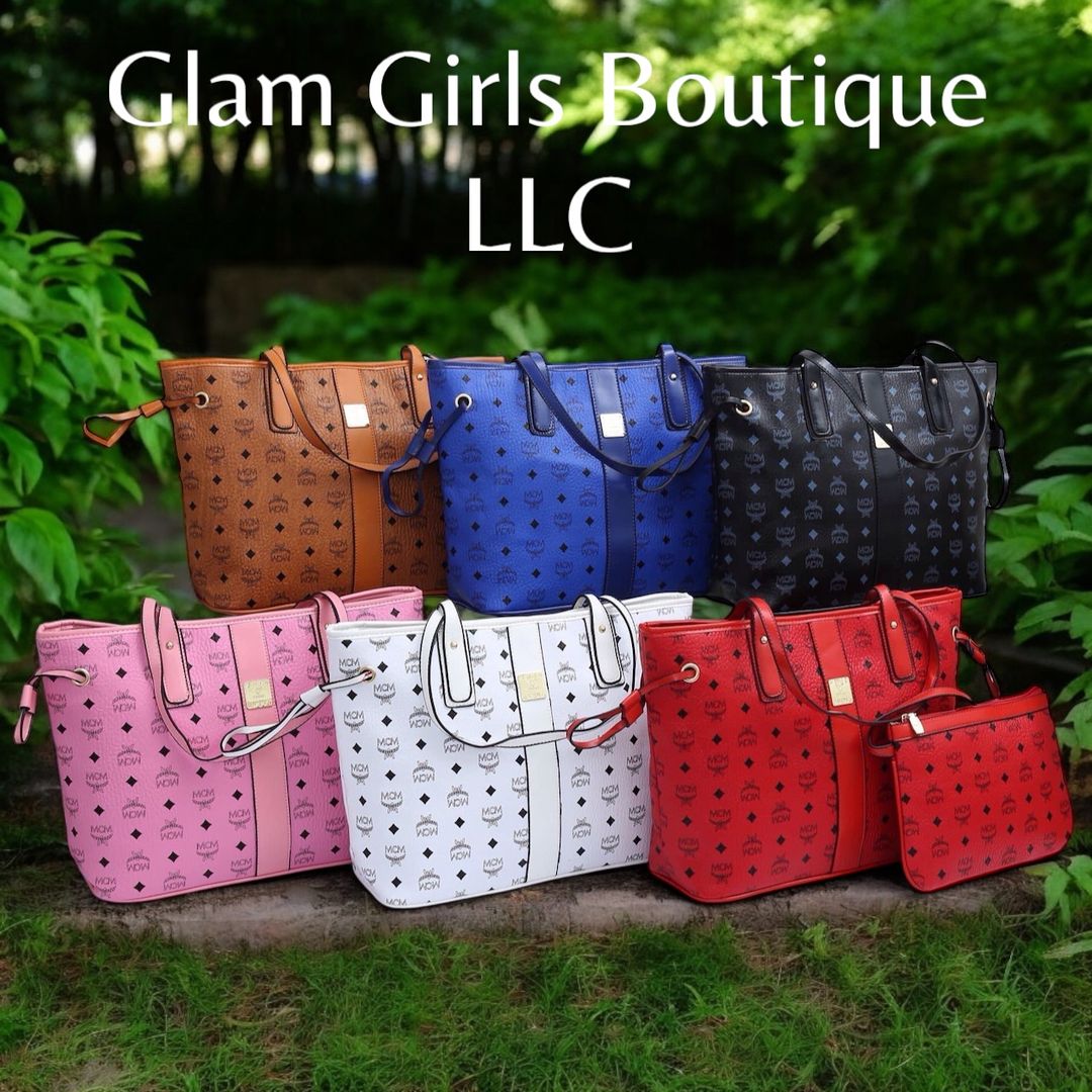 MCM Large Shoulder Bag- Red, White, Camel and Blue