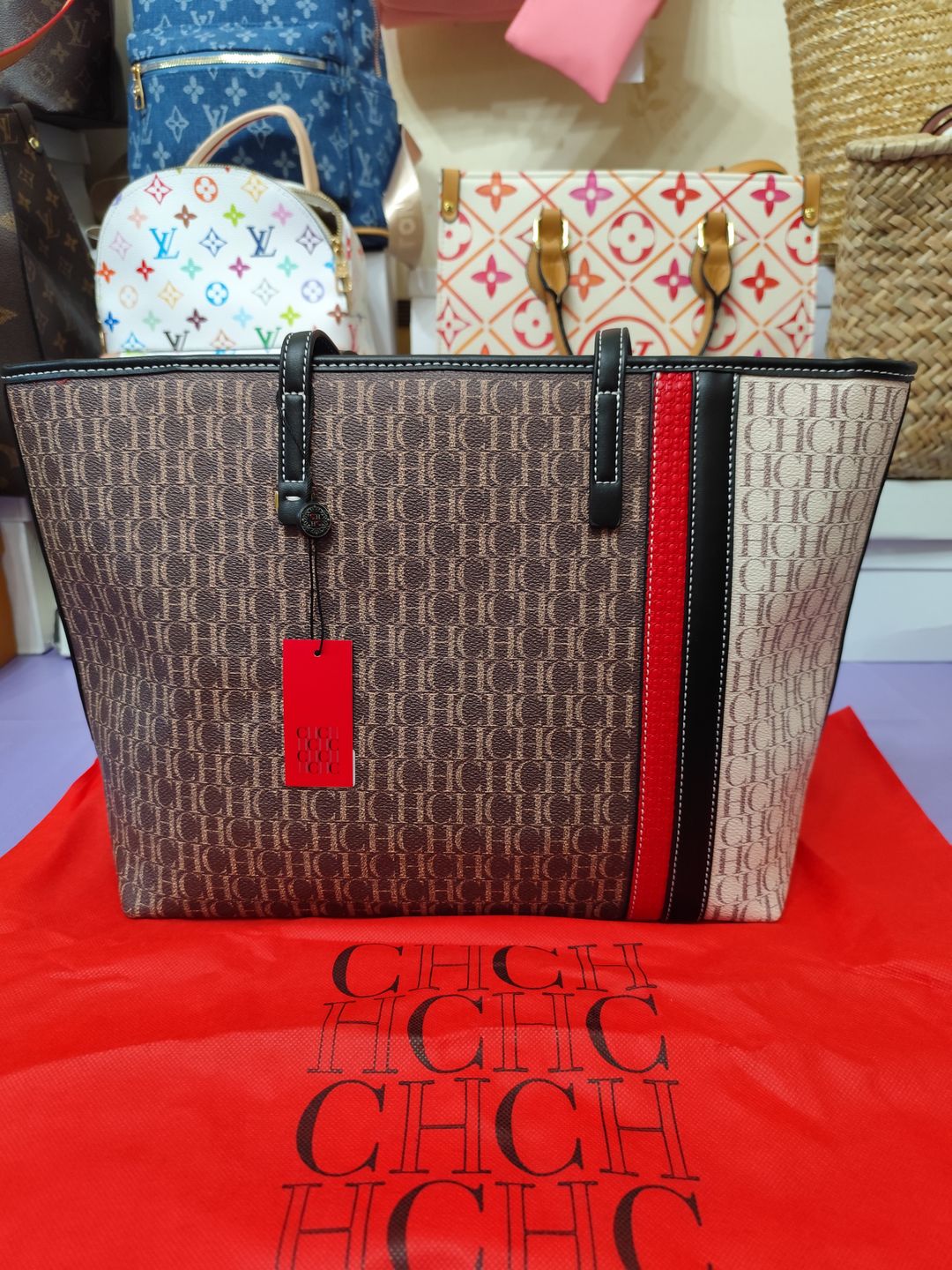 Bolsos CH, alta calidad, shopper marrón/beige