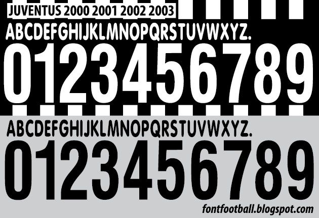 Font Vector Juventus 2000 2001 2002 2003 kit