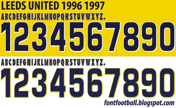 Font Vector Leeds United 1996 1997 kit